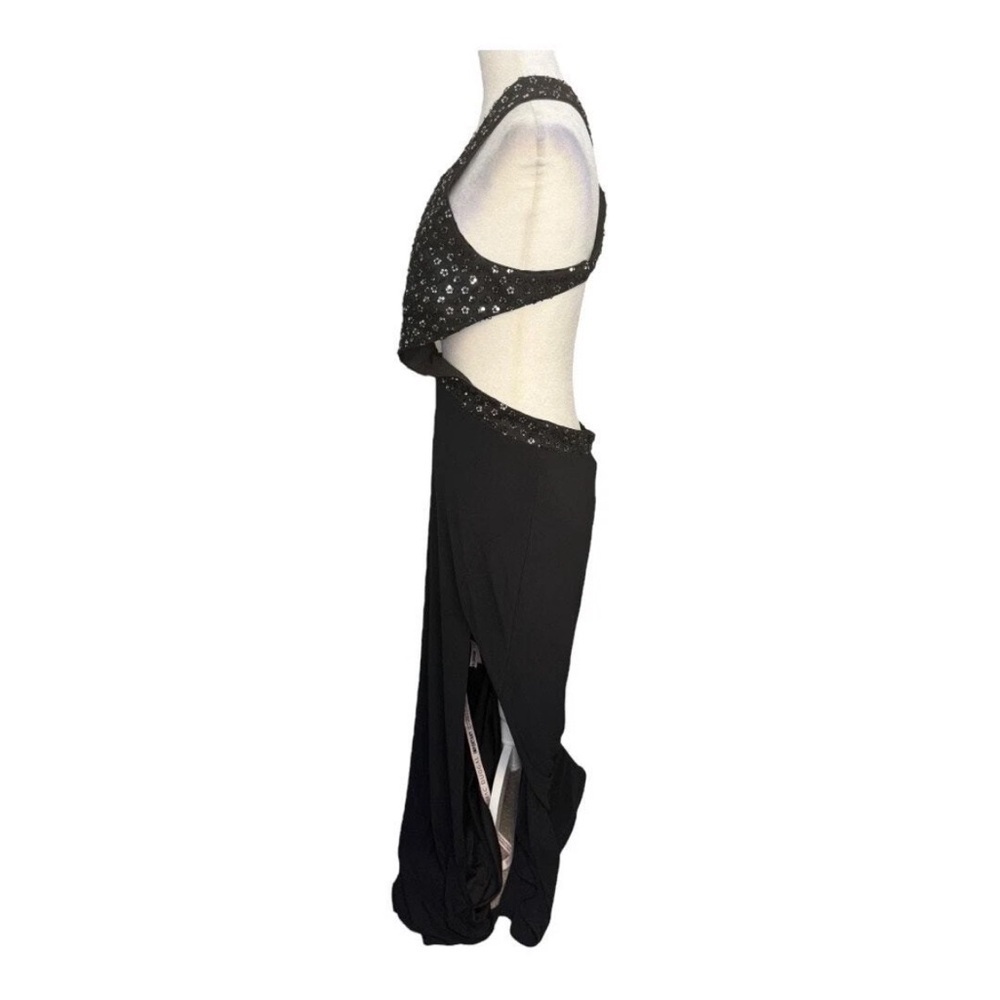Mac Duggal Black Crystal-Embellished Backless Dress - Picture 5 of 7